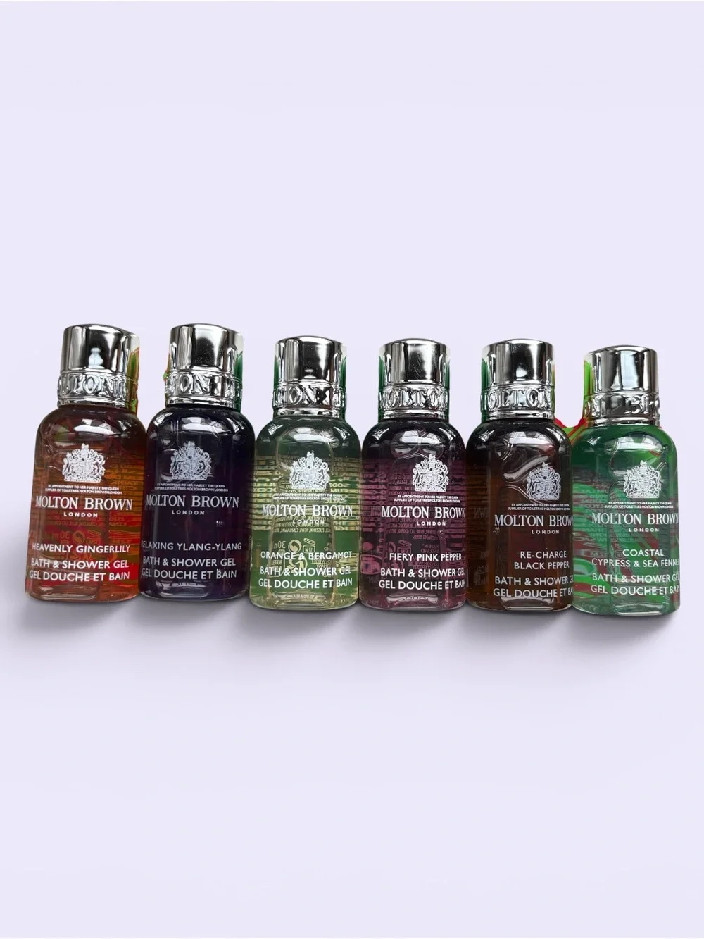 Molton Brown Luxury Bath & Shower Gel Gift Set | 6 Travel Size Bottles | NIB